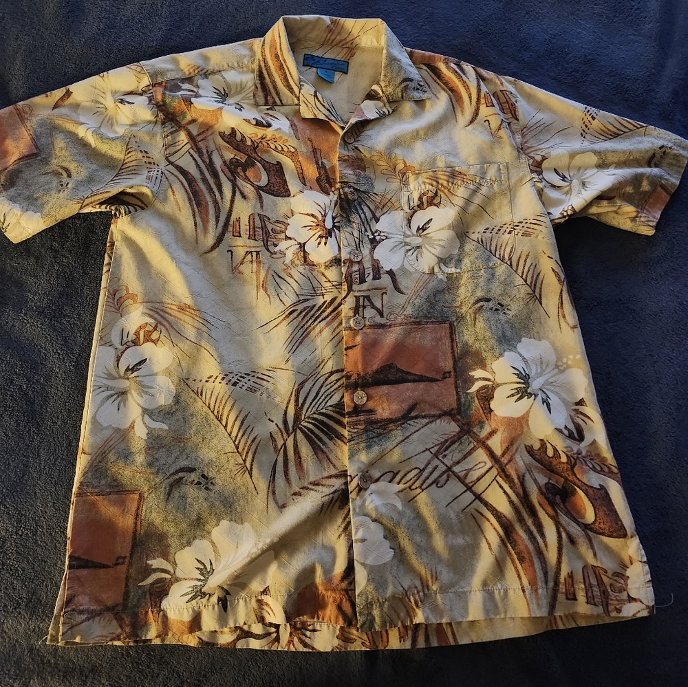 Paradise Blue Floral Button T Shirt